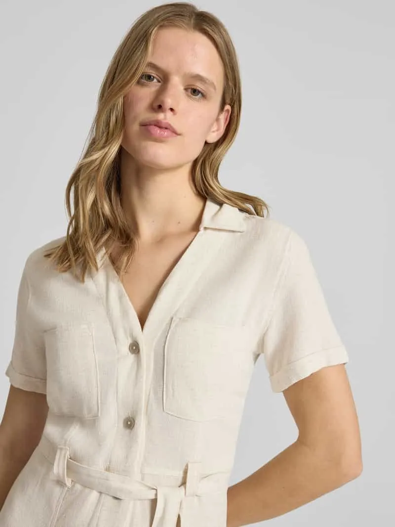 Only Smalle vrijetijdsjurk van mix van viscose en linnen model 'SIESTA' zand, foto 5