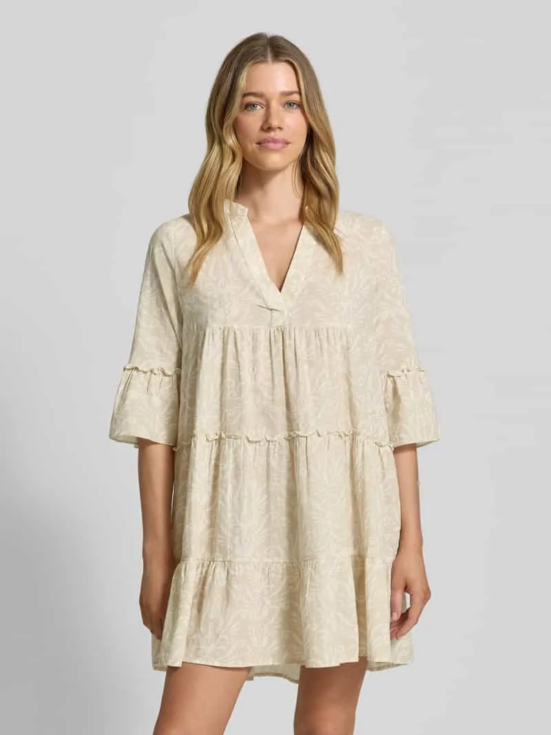 Vero Moda Uitlopende blousejurk van puur katoen model 'DICTHE' Offwhite