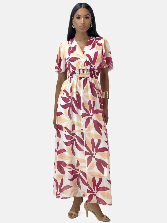 Elara Zomerse maxi-jurk met V-hals Lila