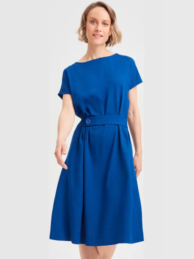 AYANI dames vegan Jurk Sati Oceaanblauw Donkerblauw