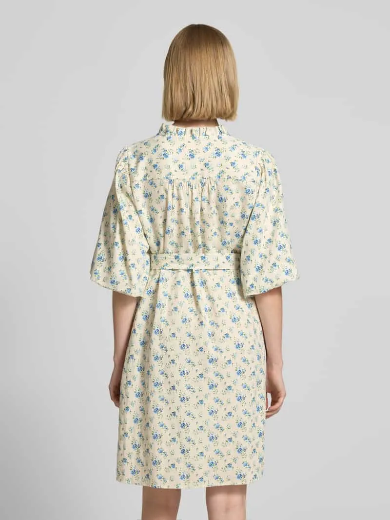 MSCH Copenhagen Knielange jurk van linnenmix model 'Solfried' offwhite, foto 3