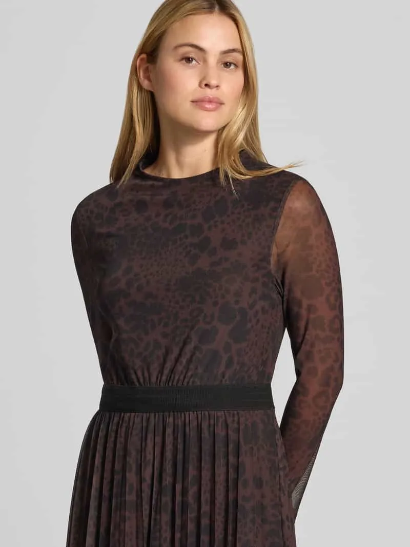 s.Oliver Slim fit vrijetijdsjurk met dierenprint donkerbruin, foto 2