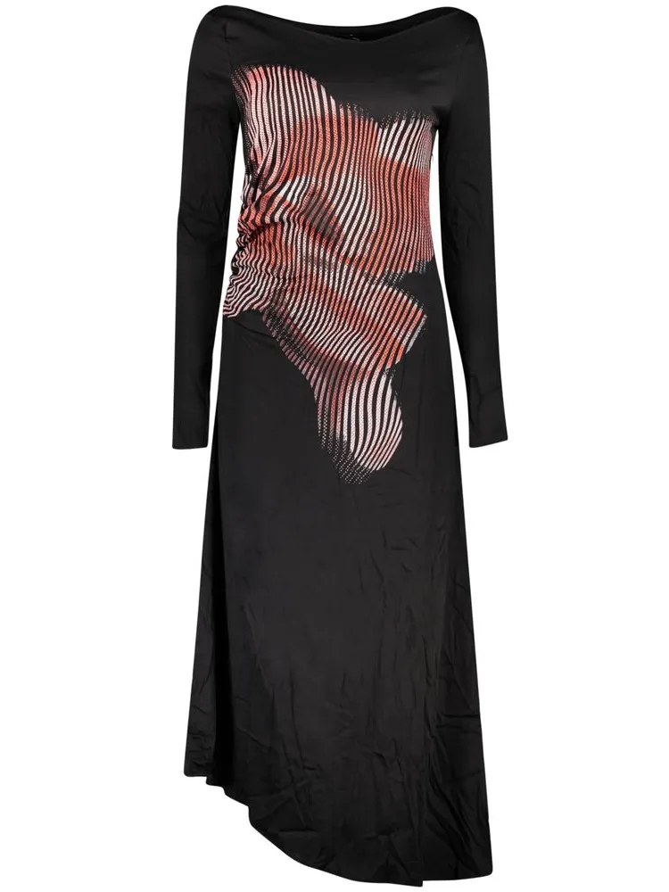 Desigual gebreide midi jurk zwart, foto 2