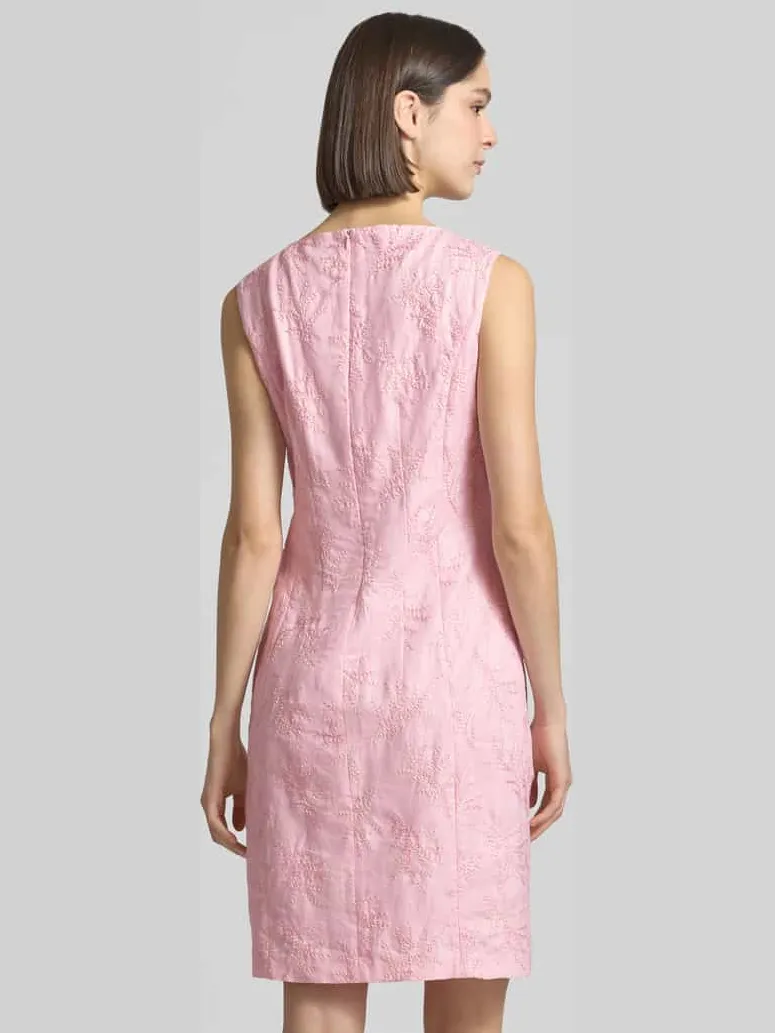 White Label Knie-lange kokerjurk met stitchings rosé, foto 3