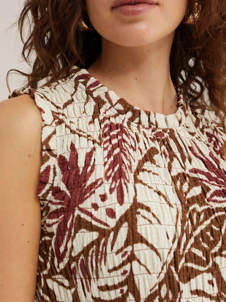 WE Fashion midi jurk met print - bruin, foto 4