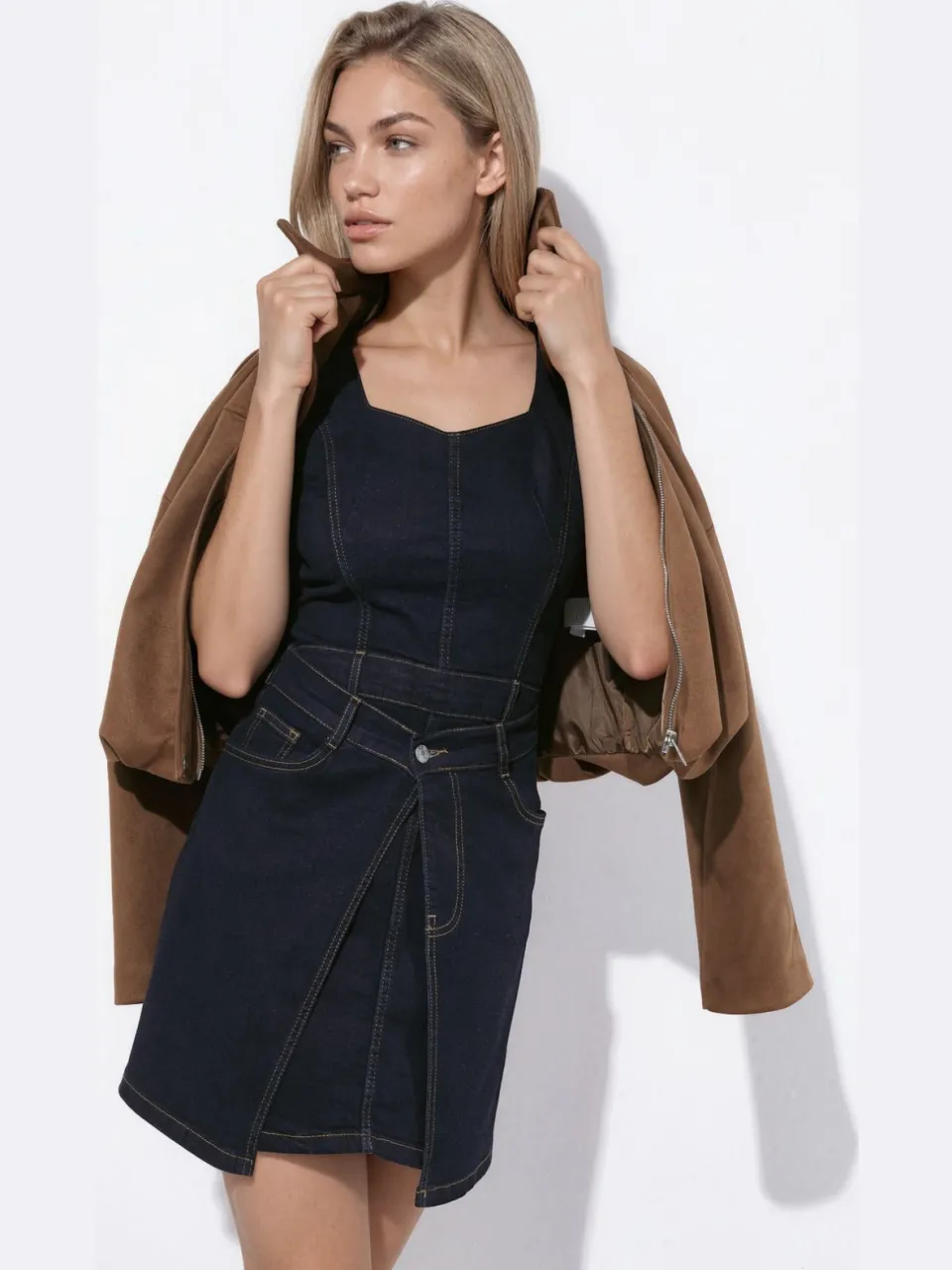 Hiccup Denim mini-jurk met spaghettibandjes, foto 2