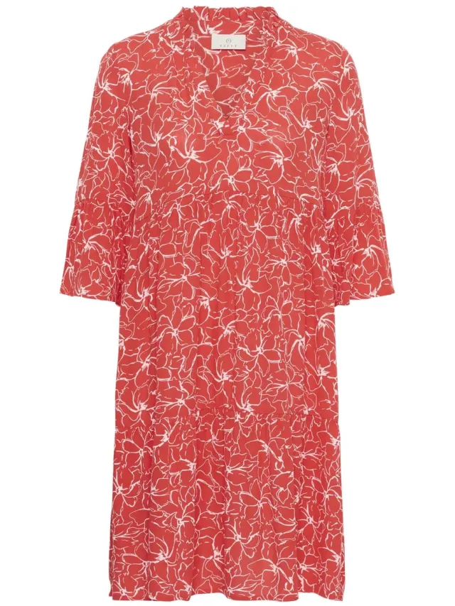 Kaffe Damesjurk KAFFE Ellen Amber poppy red chalk flower