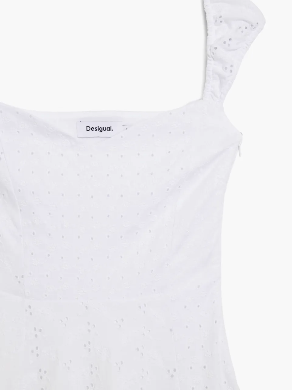Desigual A-lijn jurk broderie wit, foto 5