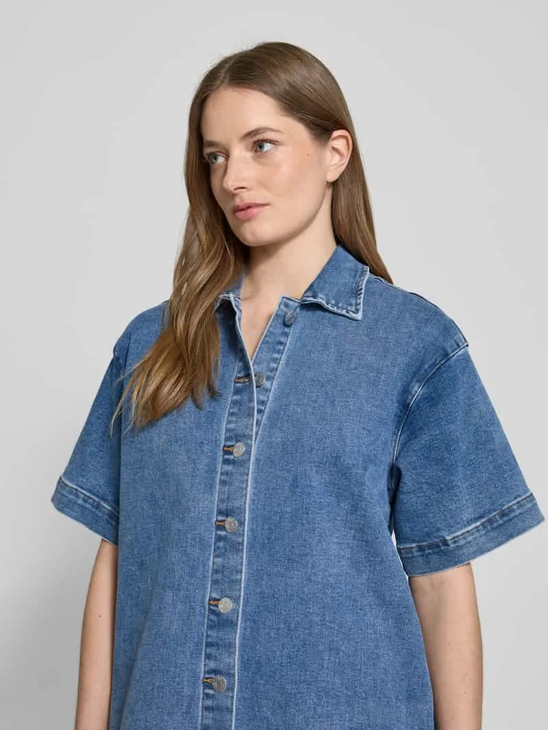 Yas Knielange jeansjurk met doorknoopsluiting, model 'ELSA' jeansblauw, foto 4
