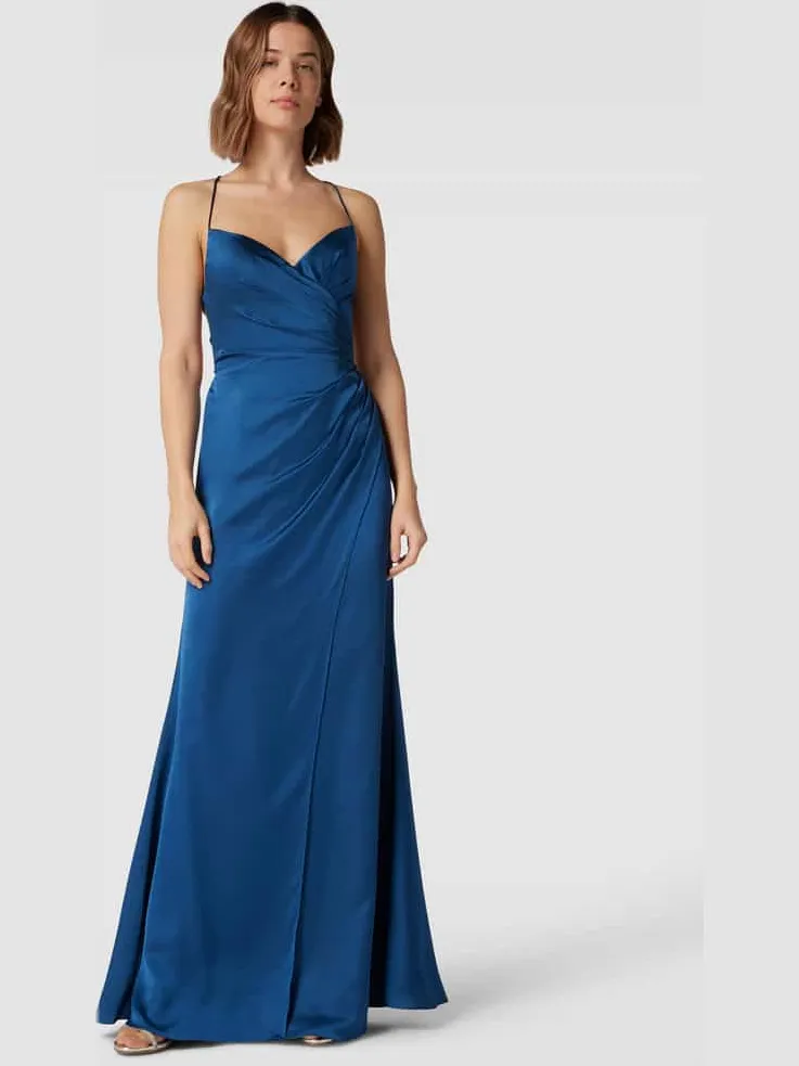 LUXUAR FASHION Avondjurk met plooien Rookblauw