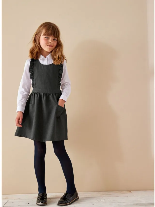 Next Meisjes - Schoolovergooier met ruches - Grijs Grey