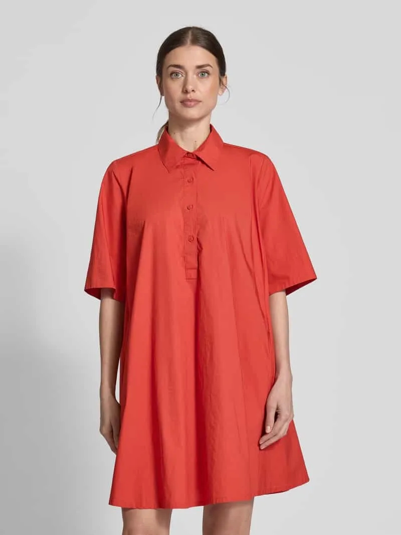 Jake*s Collection Overhemdjurk met knoopsluiting roestrood, foto 4