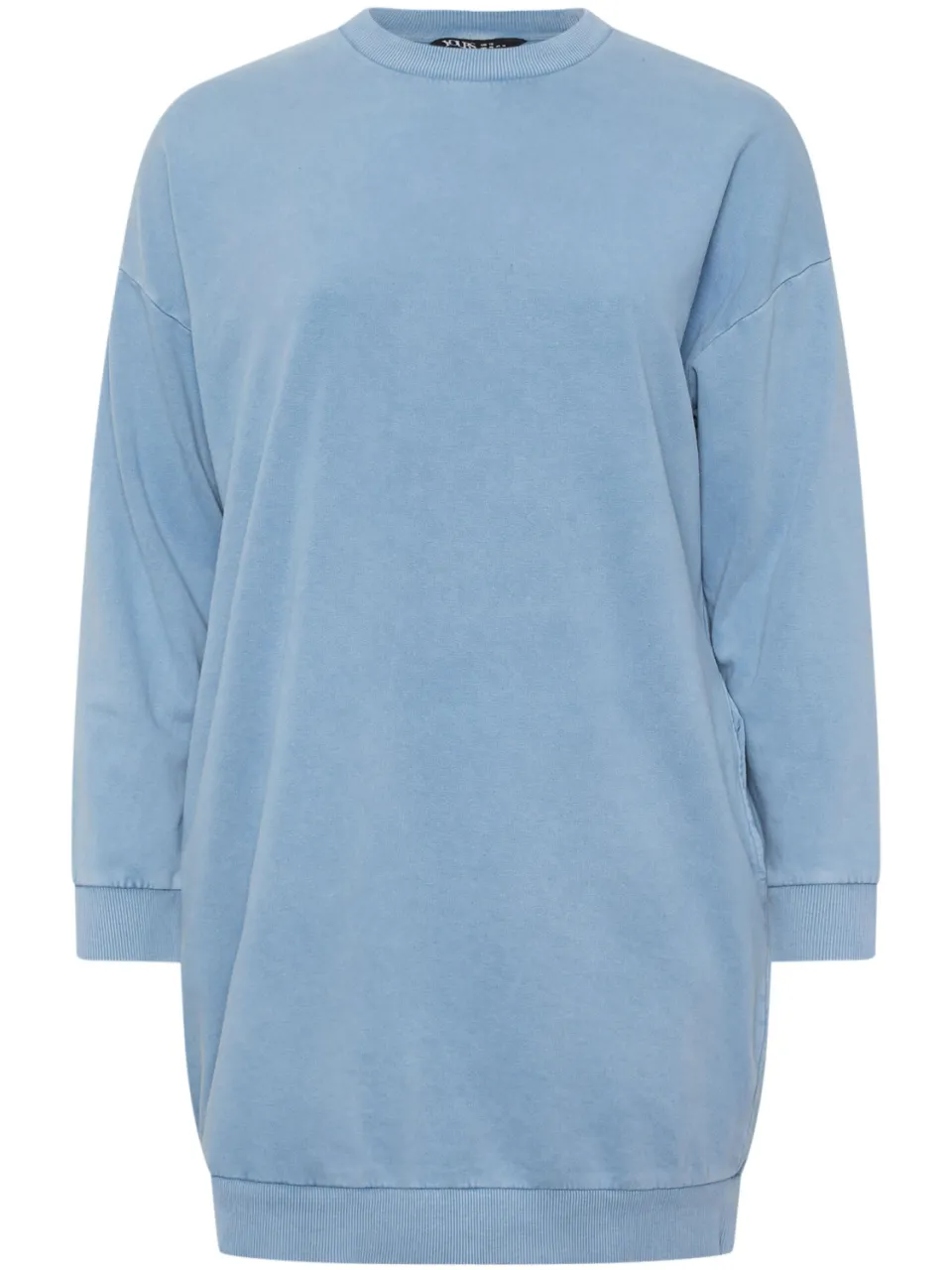 Yours Sweatshirtjurk Van Katoenmix Met Lange Mouwen In Lichtblauw-56 blauw, foto 5