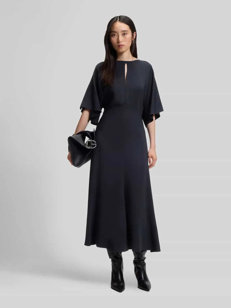 Boss Midi-jurk met druppelvormige hals marineblauw, foto 3