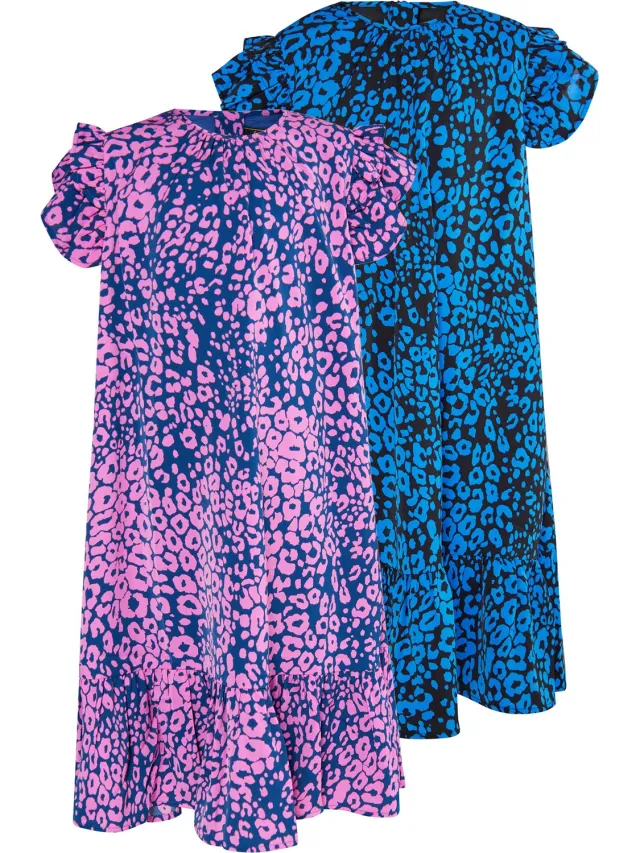 Mo Dress 2-Pack Blau Schwarz & Pink Marine