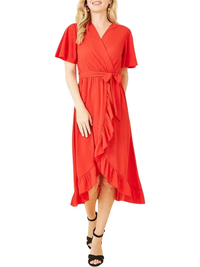 Mela London Flutter-wikkeljurk voor dames (Rood)