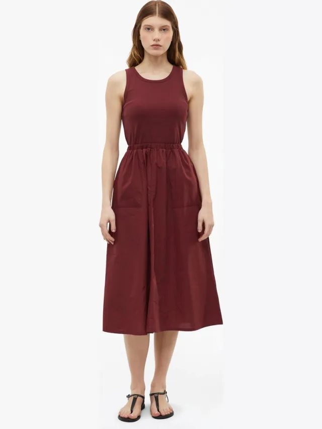 S.Oliver female - Stoffenmix jurk bordeaux