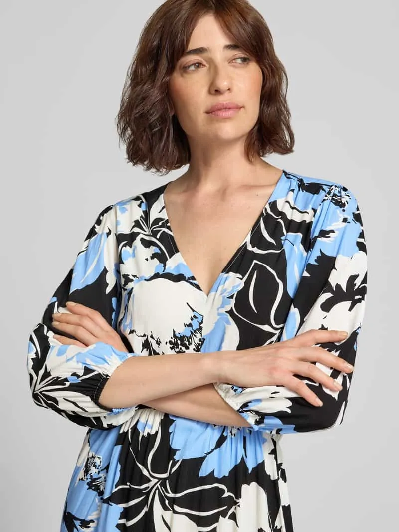 ZABAIONE Knie-lange jurk van viscose in all-over look model 'Fe44li' bleu, foto 5
