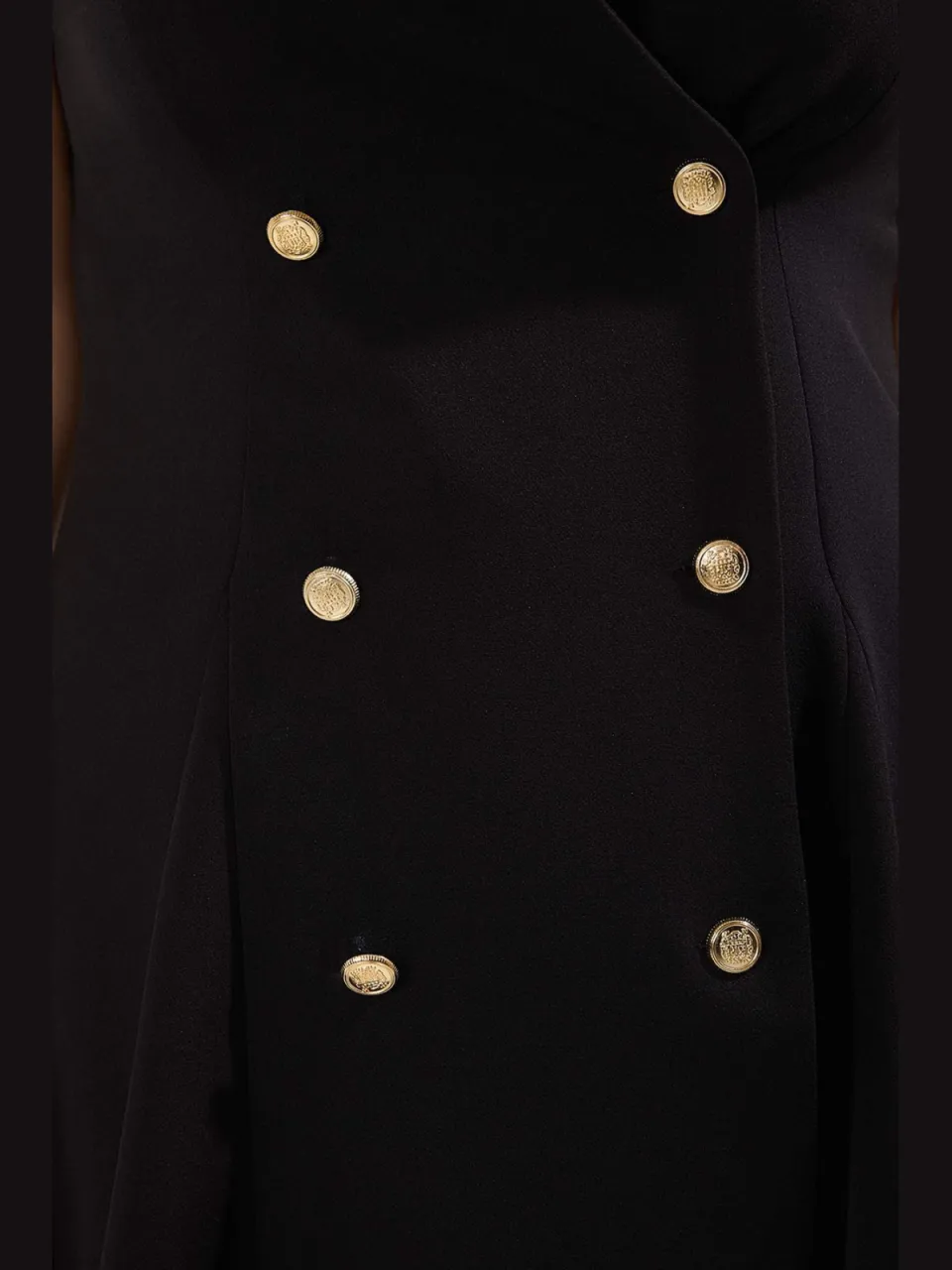 Trendyol Curve Dames Zwart Effen Kort / Mini Mouwloos Zakelijk Blazer Jurk Grote maten Jurk, foto 2