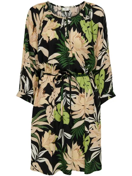 Jacqueline De Yong Bree life 3/4 raglan dress Zwart