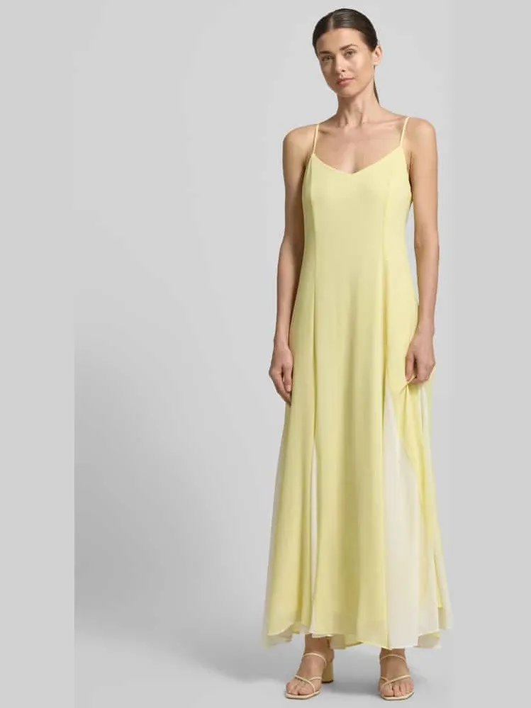 Vero Moda Uitlopend cocktailjurk met verstelbare spaghettibandjes model 'RAELYNN' Lichtgeel