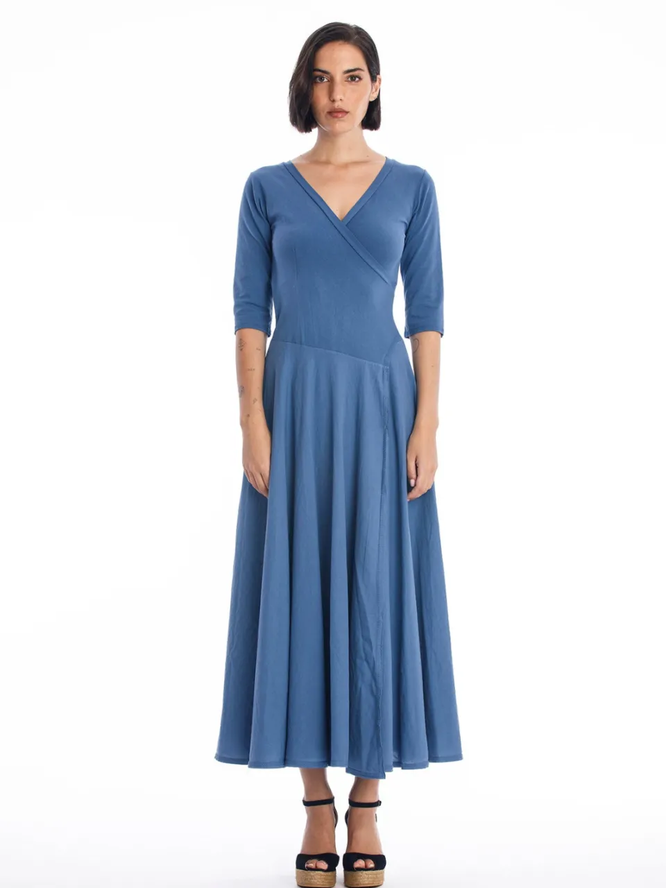 RAVENS VIEW IBIZA dames vegan Maxi Jurk Veronika Indigo Blauw, foto 2