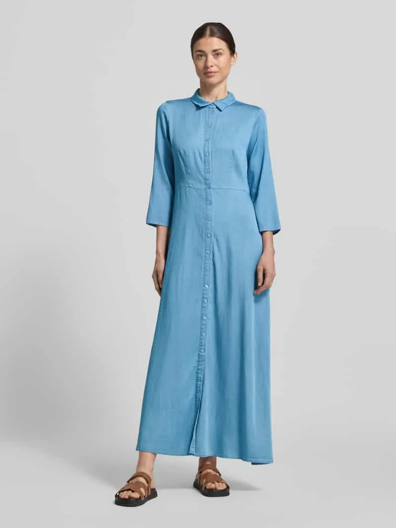 Yas regular fit maxi-jurk van lyocellmix model 'SAVANNA' Jeansblauw