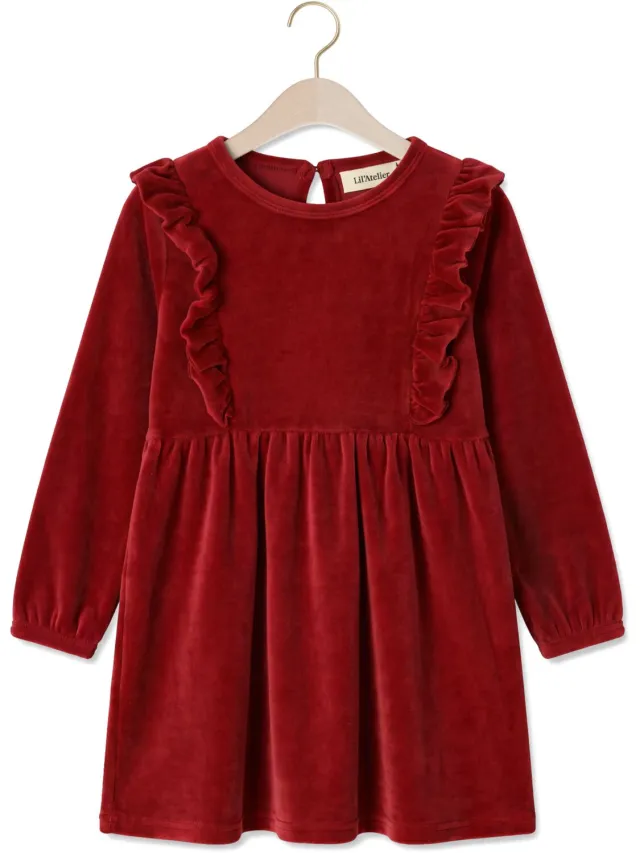Lil' Atelier Meisjes Jurken Nmfsaga Sag Ls Dress Lil - Bordeaux