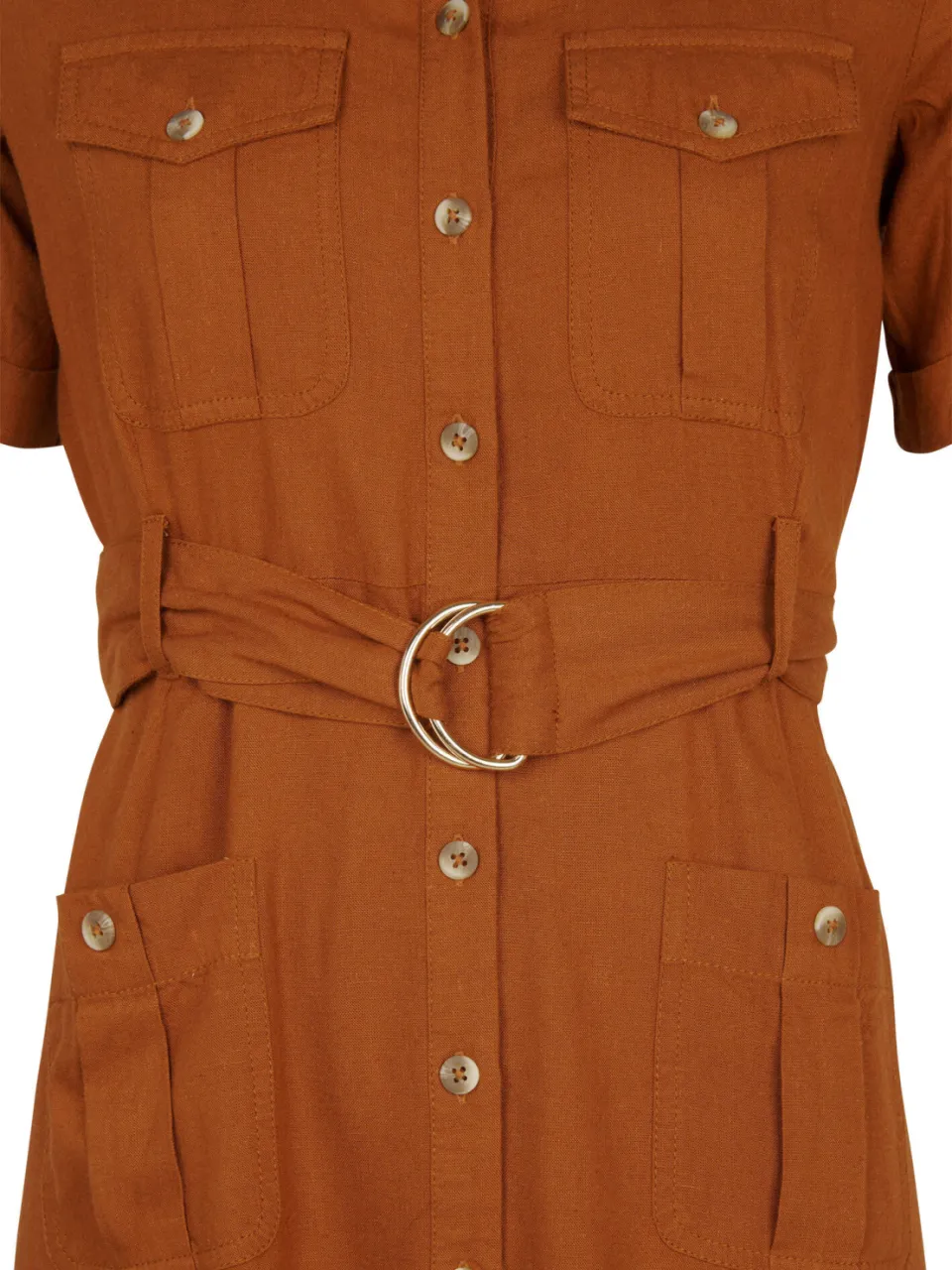 Miss Etam blousejurk met ceintuur - bruin, foto 5