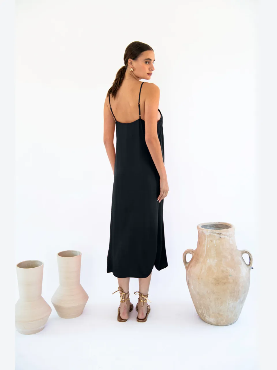 Neu Nomads dames vegan Slipdress Gitta Zwart, foto 2