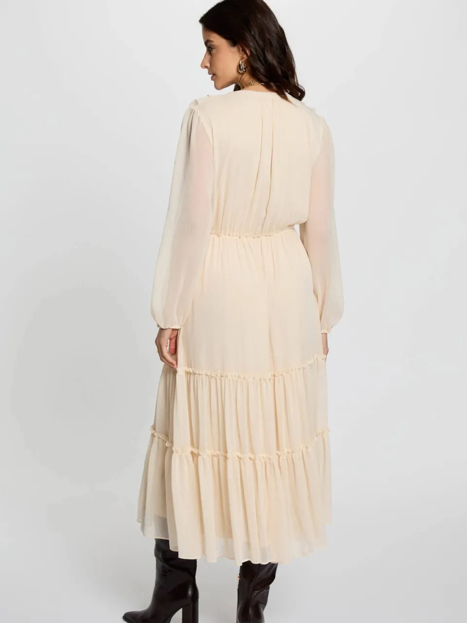 Morgan midi jurk beige, foto 3