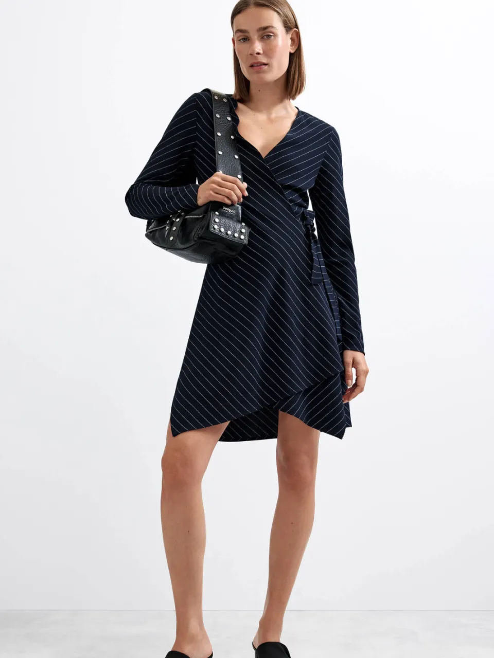 Desigual korte jurk met krijtstreep - zwart, foto 3