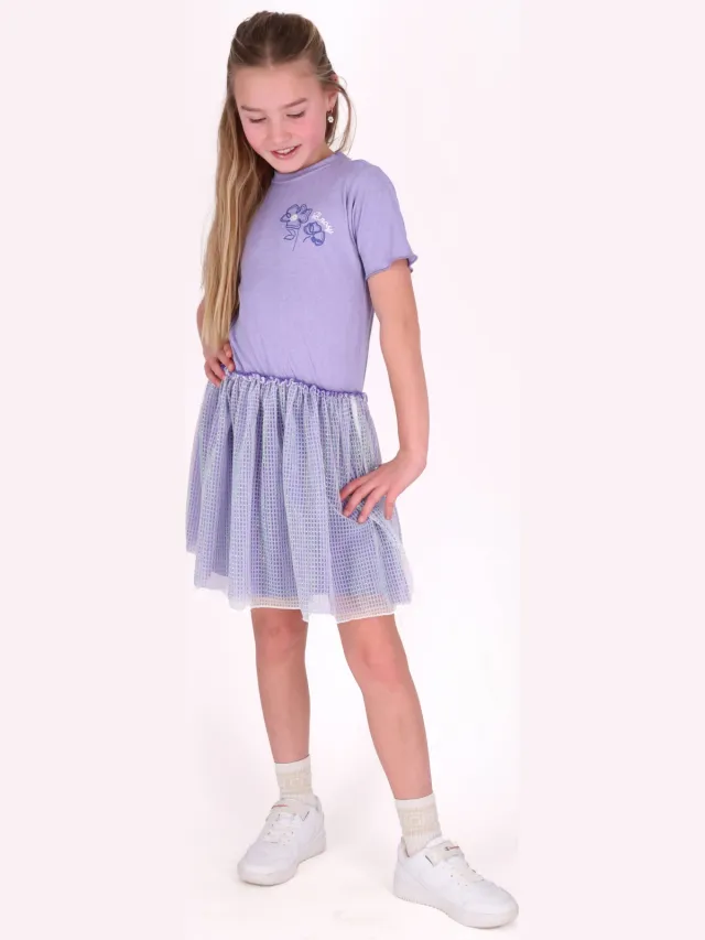 B.Nosy midi jurk met stippen lila