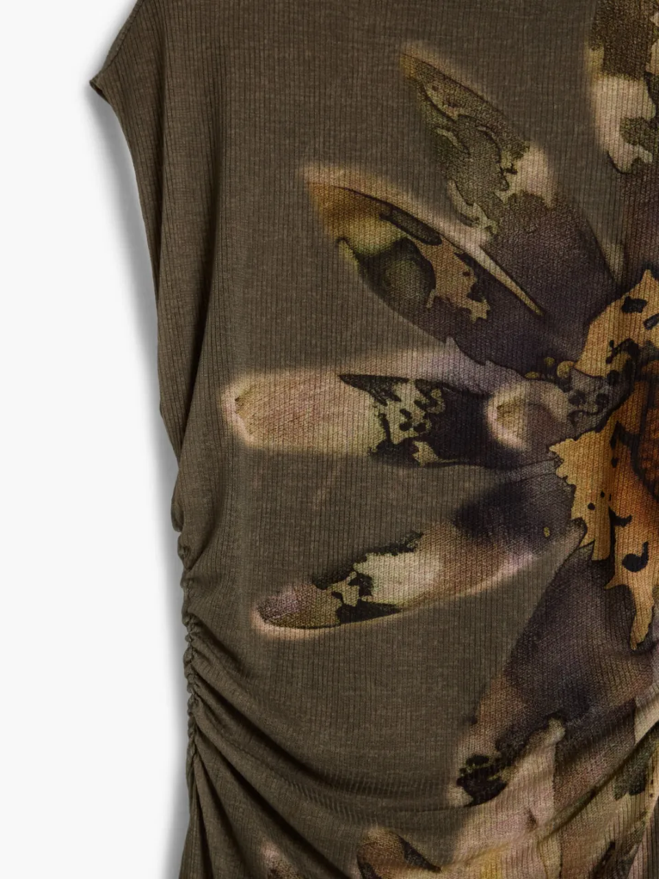 Desigual MUNICH midi jurk met bloemenprint grijsgroen, foto 4