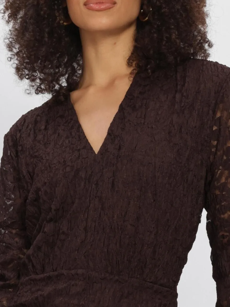 DANTE6 Dames Jurken Skydance Lace Mini Dress - Bruin, foto 3