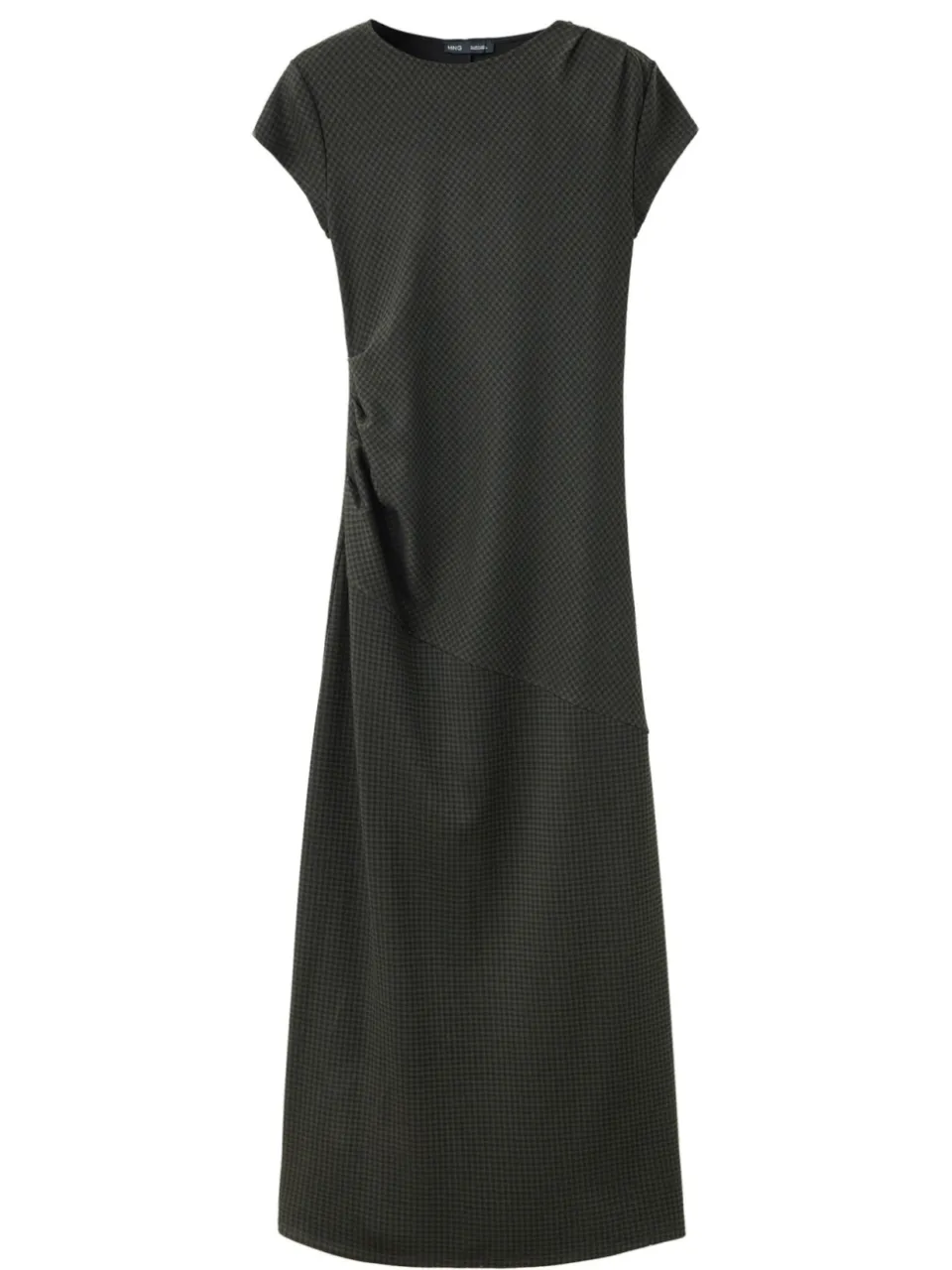 Mango geruite midi jurk - groen, foto 2