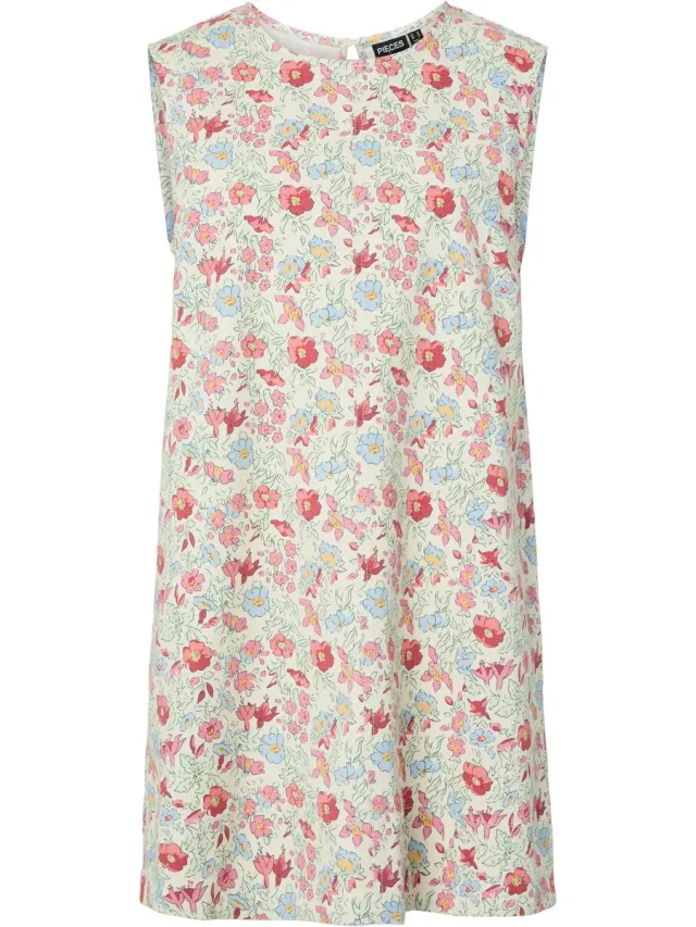 Pieces Denim jurk PCSALUME mini Birch