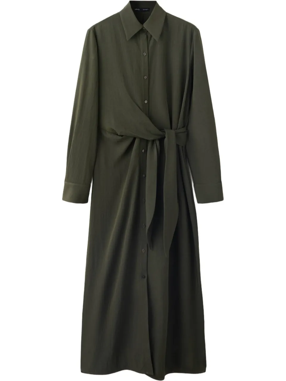 Mango midi blousejurk - donkergroen, foto 2