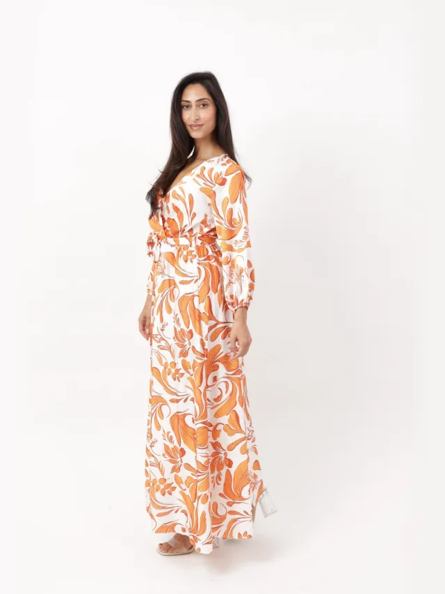 Elara Midikleid Orange