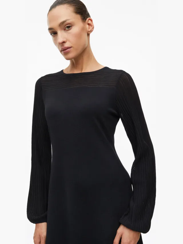 s.Oliver BLACK LABEL semi-transparante gebreide jurk zwart, foto 4