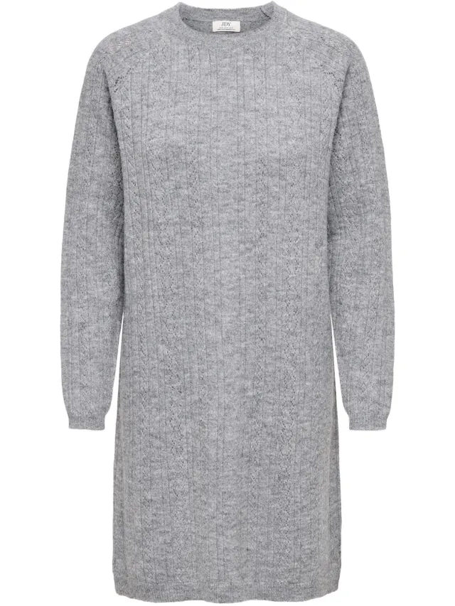 JDY Gebreide jurk JDYAPRIL Korte jurk Light Grey Melange 1