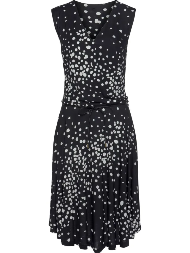Jersey jurk zwart/wit geprint, foto 2