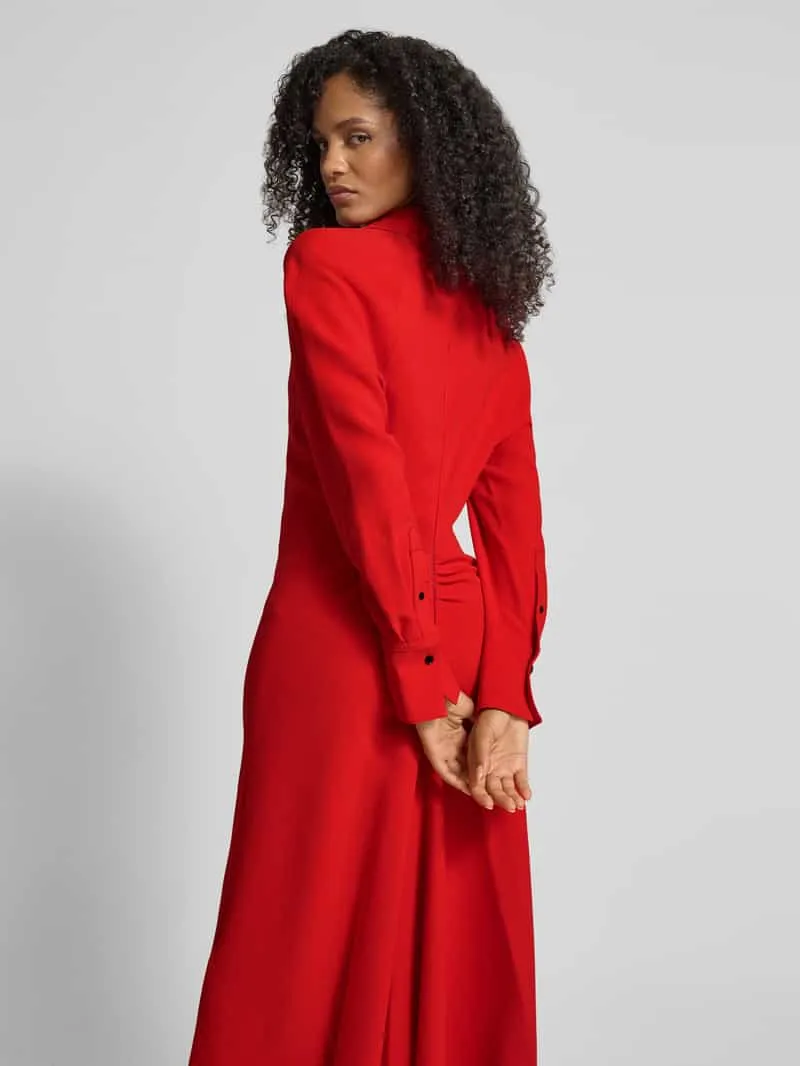 Victoria Beckham Midi-jurk met resortkraag rood, foto 4