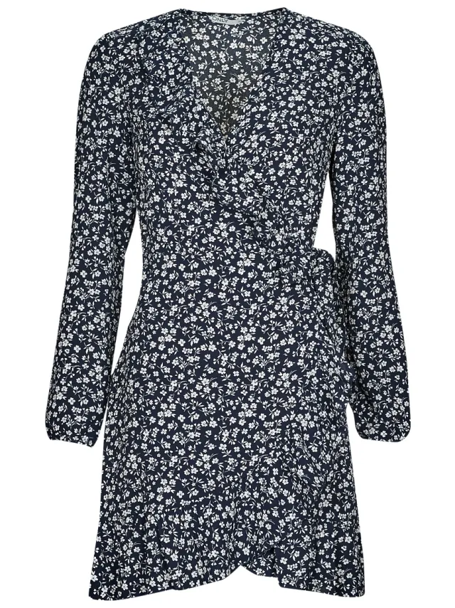 Only Korte Jurk Only ONLCARLY L/S WRAP SHORT DRESS Marine
