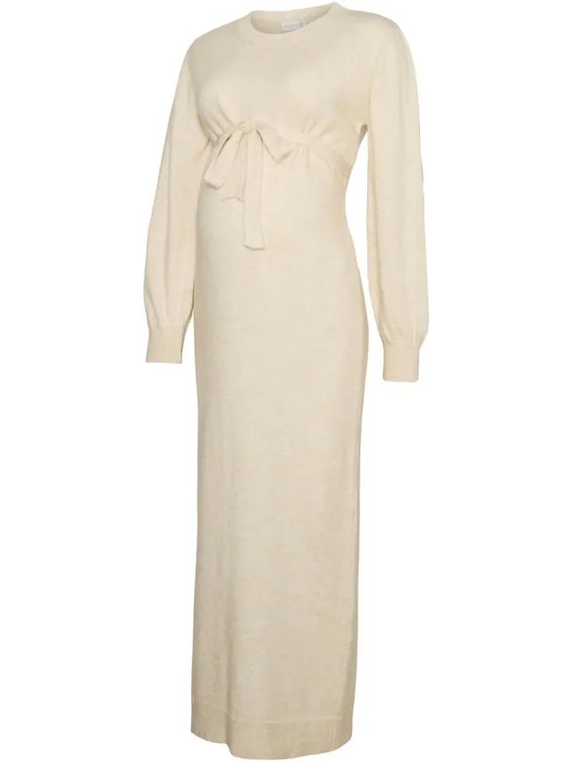 Mamalicious MLNEWANNE L/S KNIT AL DRESS - Dames - Maxi jurken Birch