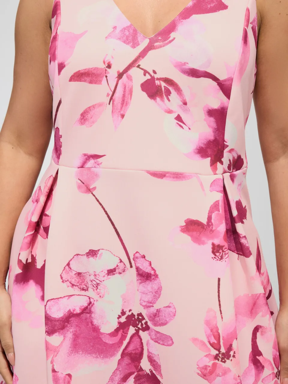 Yours London Roze Geplooide Jurk Met Bloemenprint, foto 4