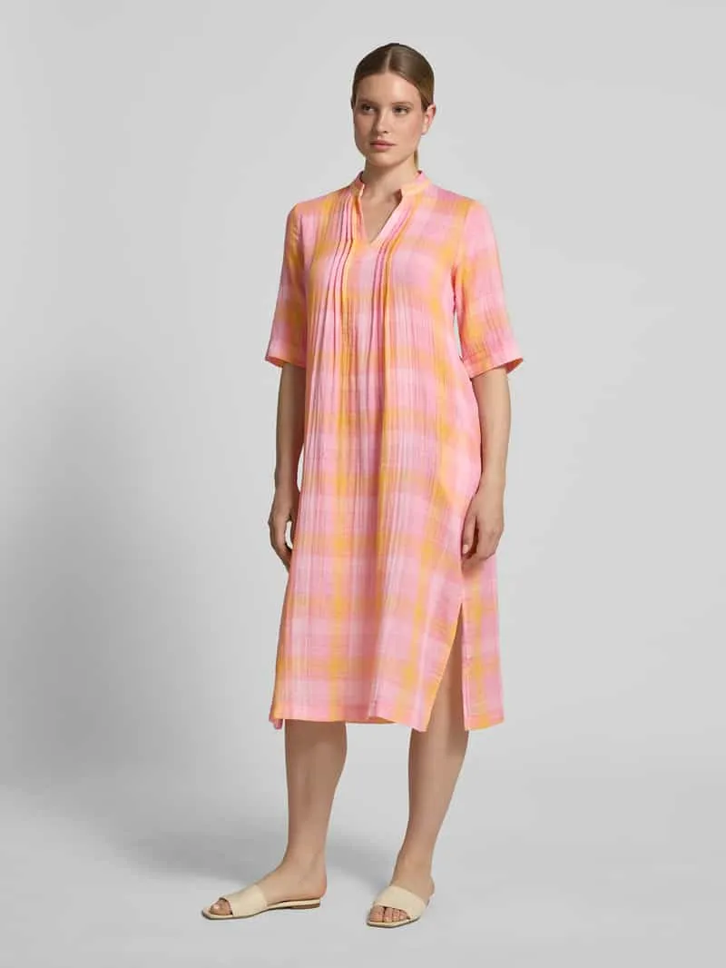 Emily Van den Bergh relaxed fit midi-jurk met tuniekkraag felroze, foto 4