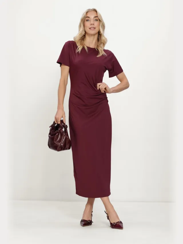ROSEMUNDE Dames Jurken Rwbridget O-neck Long Dress - Bordeaux