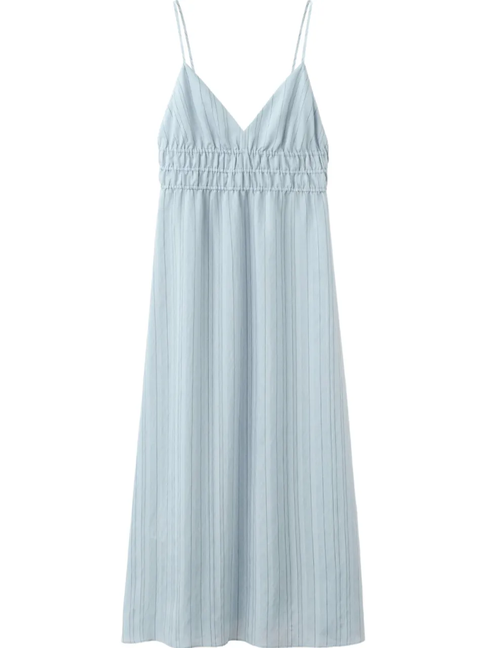 Mango midi zomerjurk met krijtstreep - lichtblauw, foto 2
