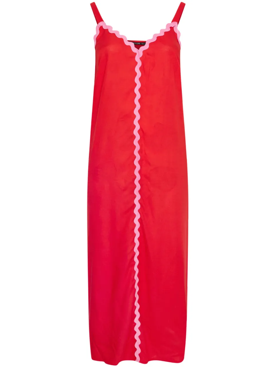 Yours Rode En Roze Maxijurk Met Contrast, foto 3